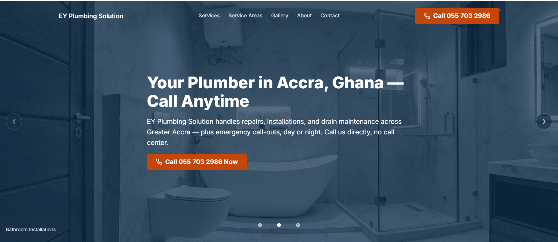 Screenshot of EY Plumbing Solution