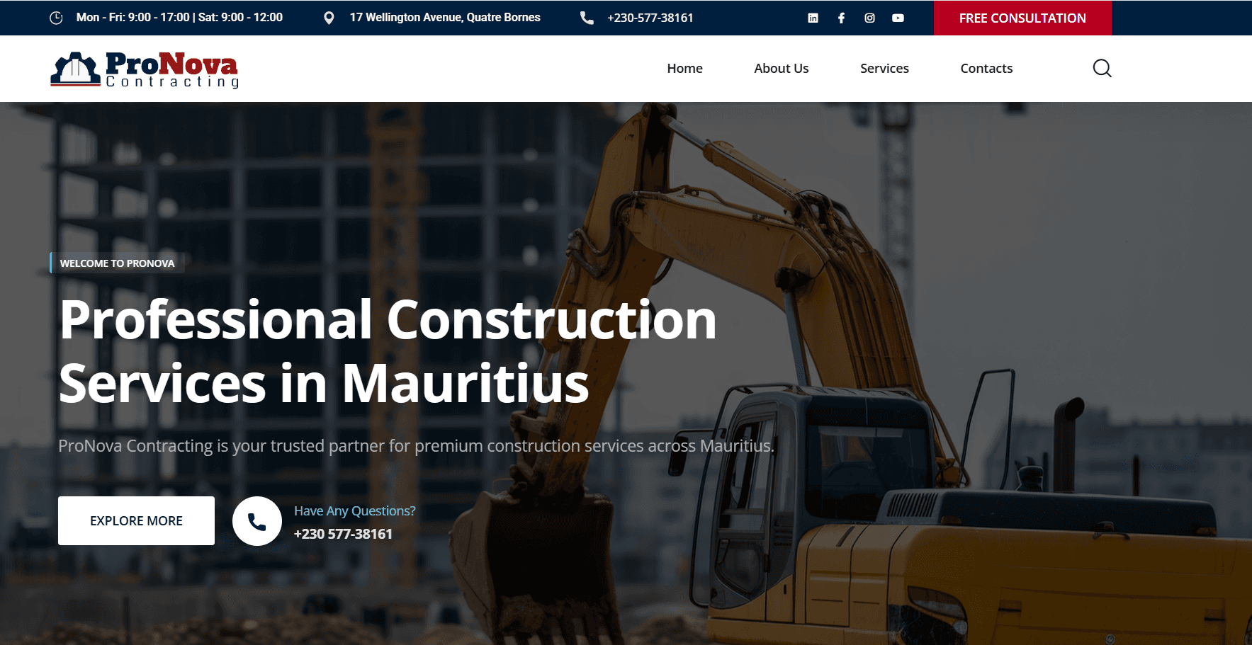 Screenshot of ProNova Contracting